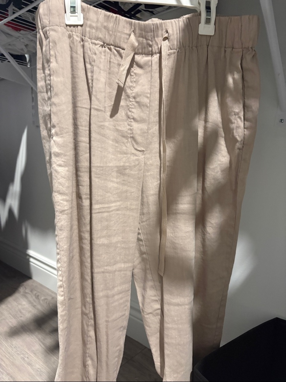 Babaton Beige Drawstring Chinos